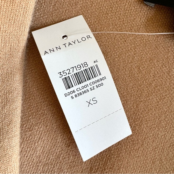 Ann Taylor Sweater Blazer Dominican Sand Sz XS - Picture 6 of 10